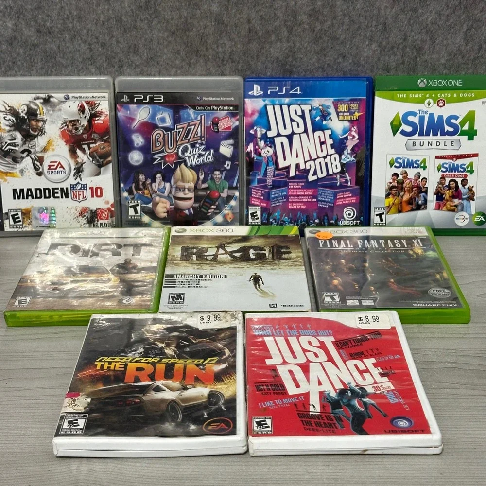 Mixed Video Game Lot 9 Games PS3 PS4 Xbox One 360 Wii Madden Sims Final Fantasy‎